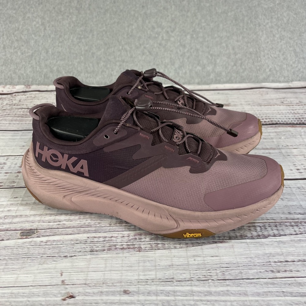 Hoka Transport Trail Running Shoes Womens US Size 10.5B Pink Purple Vibram Sole